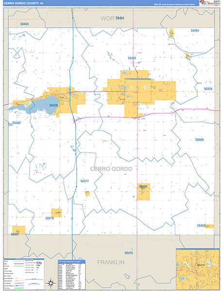 Cerro Gordo County, IA Zip Code Map